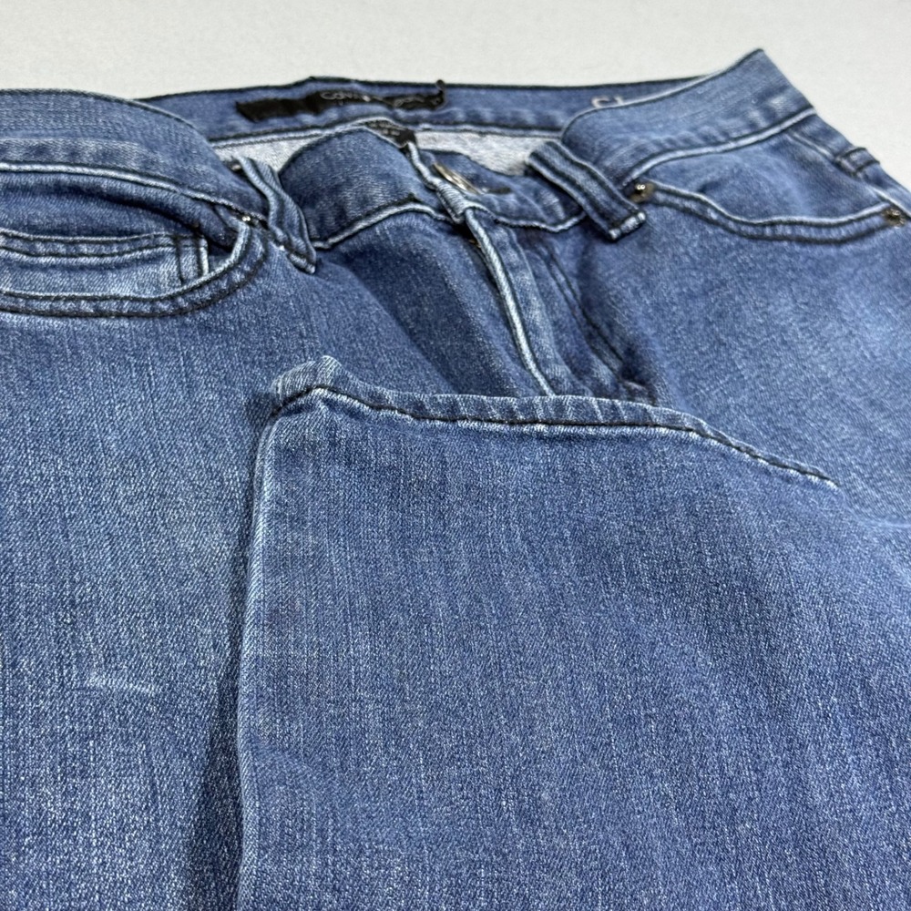 Calvin Klein Jeans Womens 27/4 Blue Straight Leg Rhinestone Embellished Denim